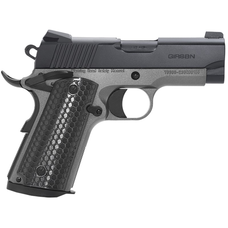 Girsan 392067 MC1911 SC Untouchable SubCompact Frame 9mm Luger 71 3.40  Black Steel Barrel Black Serrated Steel Slide Stainless 