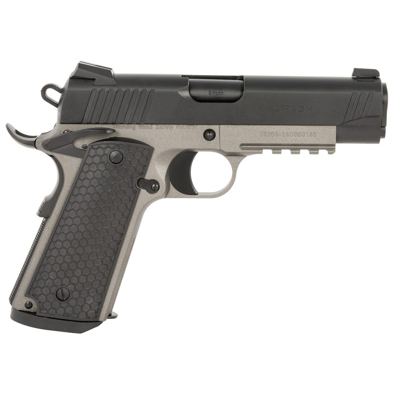 Girsan 392072 MC1911 C Untouchable Compact Frame 45 ACP 81 4.40 Black Steel Barrel Black Serrated Steel Slide Stainless Steel Fr