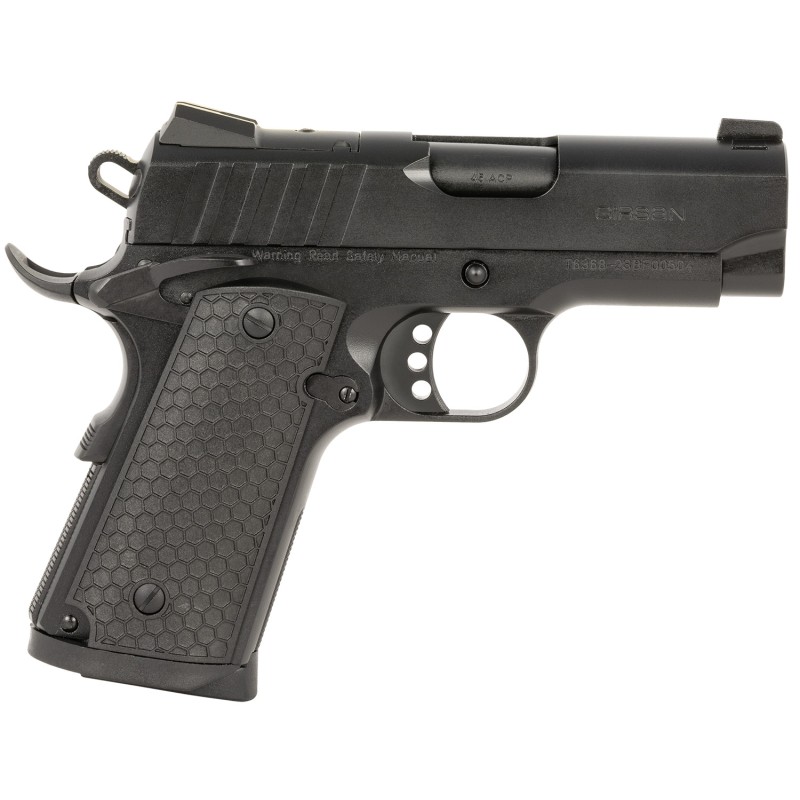 EAA GIRSAN 391041 MC1911 SC Influencer SubCompact 45 ACP 61 3.40 Blued Steel Barrel Black Cerakote Optic ReadySerrated Steel Sli