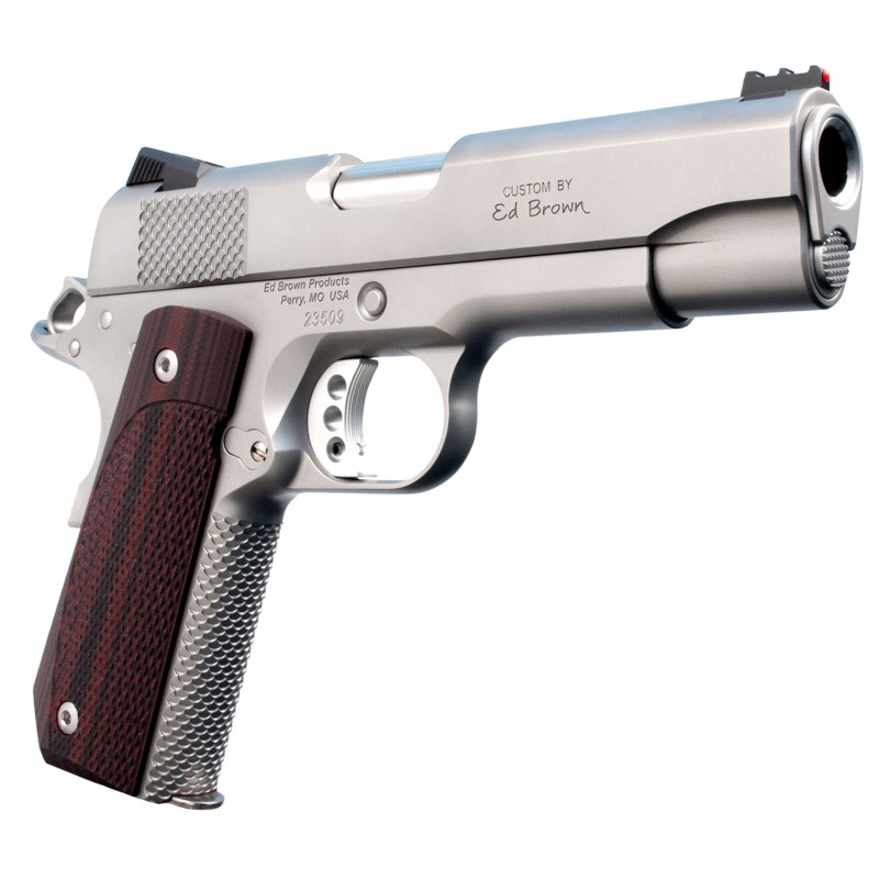 Ed Brown KC18SS 1911 Kobra Carry Serrated Frame 45 ACP 71 4.25 Stainless Recessed Crown Barrel Matte Stainless Serrated Steel Sl