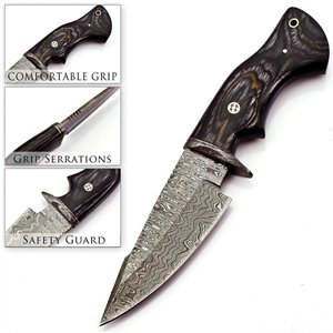 Fixed Blade Damascus Gray