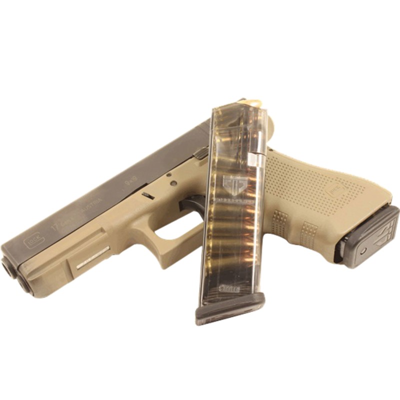 ETS Group GLK17 Pistol Mags  17rd 9mm Luger Compatible w Glock 171819264534 Clear Polymer