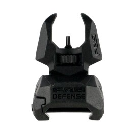 FAB Defense FXFBS Front BackUp Sight  for AR15 M16 M4 Low Folded Profile SpringLocked Deployment Black Polymer  Metal