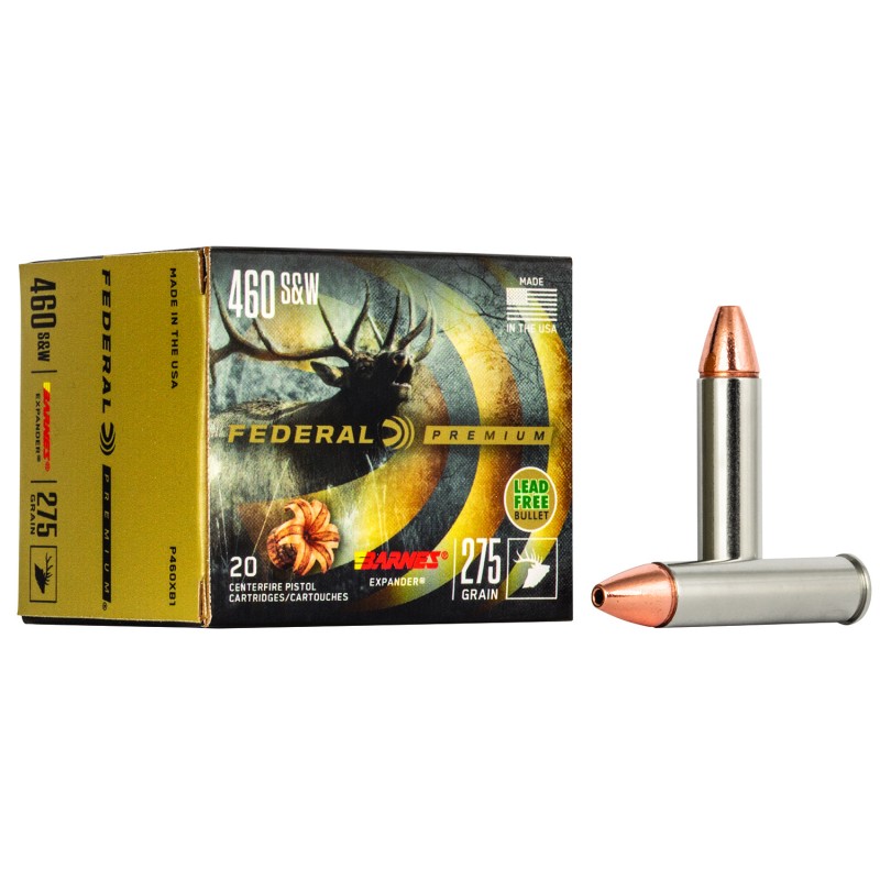 Federal P460XB1 Premium  460 SW Mag 275 gr Barnes Expander BRX 20 Per Box 10 Case