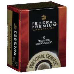 Federal P9HS1 Premium Personal Defense 9mm Luger 124 gr Hydra Shok Jacketed Hollow Point 20 Per Box 25 Case