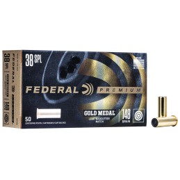 Federal GM38A Premium Gold Medal 38 Special 148 gr Lead Wadcutter 50 Per Box 20 Case