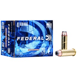 Federal C41A PowerShok Handgun 41 Rem Mag 210 gr Jacket Hollow Point 20 Per Box 25 Case