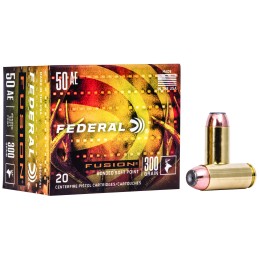 Federal F50AEFS1 Fusion Handgun 50 AE 300 gr Fusion Soft Point 20 Per Box 10 Case