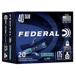 Federal S40SJT1 Syntech Defense 40 SW 175 gr Segmented Jacketed Hollow Point 20 Per Box 10 Case