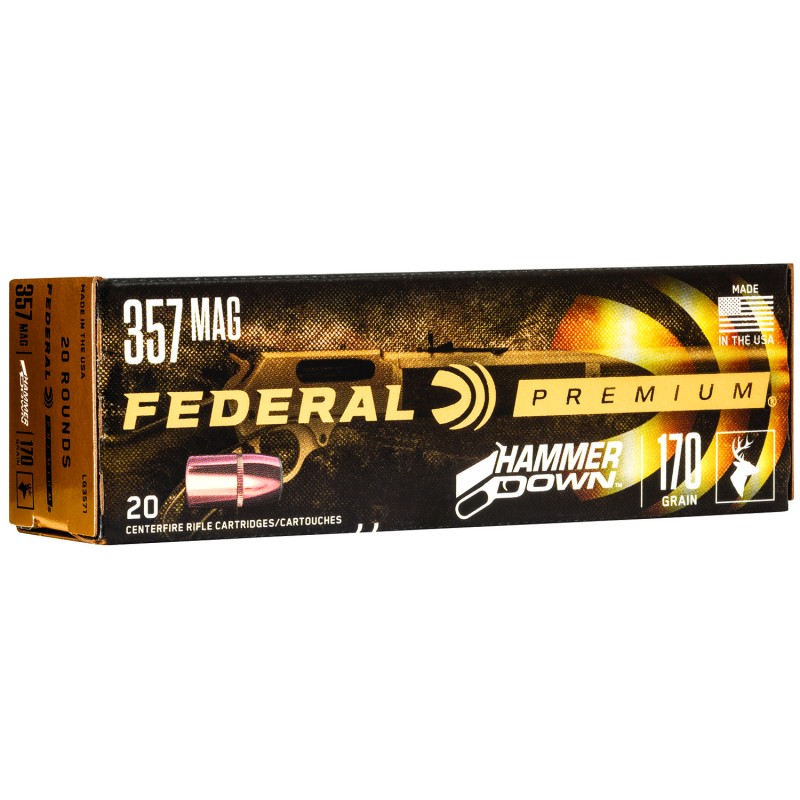 Federal LG3571 Premium HammerDown 357 Mag 170 gr Bonded Hollow Point 20 Per Box 10 Case