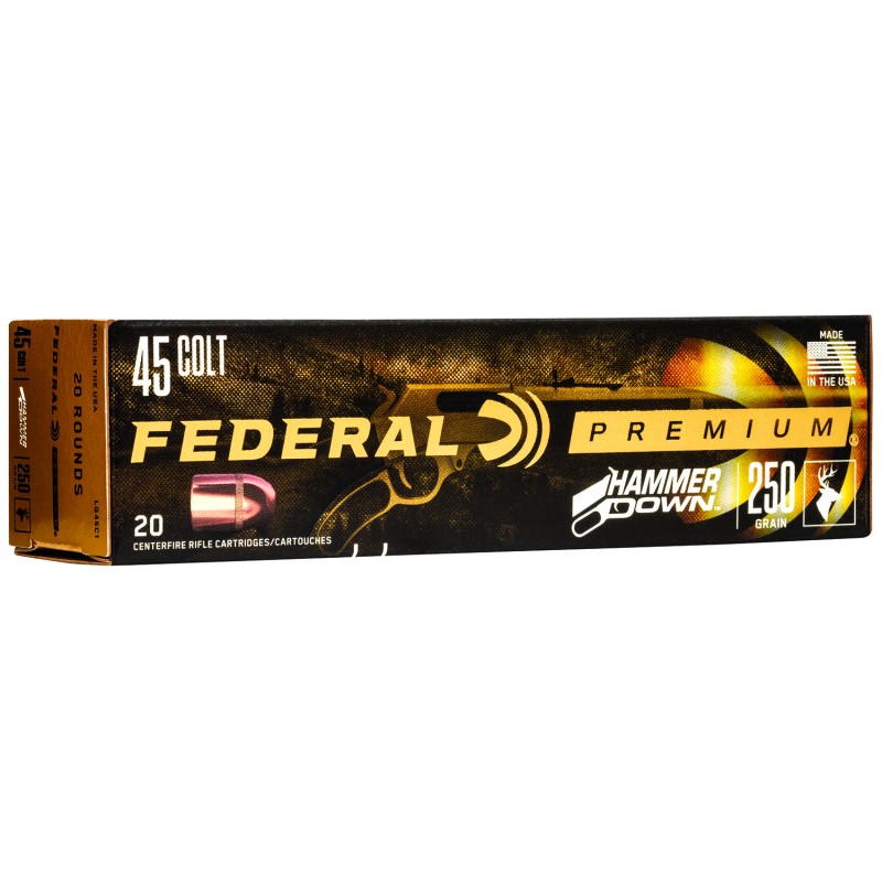 Federal LG45C1 Premium HammerDown 45 Colt 250 gr Bonded Hollow Point 20 Per Box 10 Case