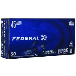 Federal S45SJT2 Syntech Defense 45 ACP 205 gr Segmented Jacketed Hollow Point 50 Per Box 10 Case