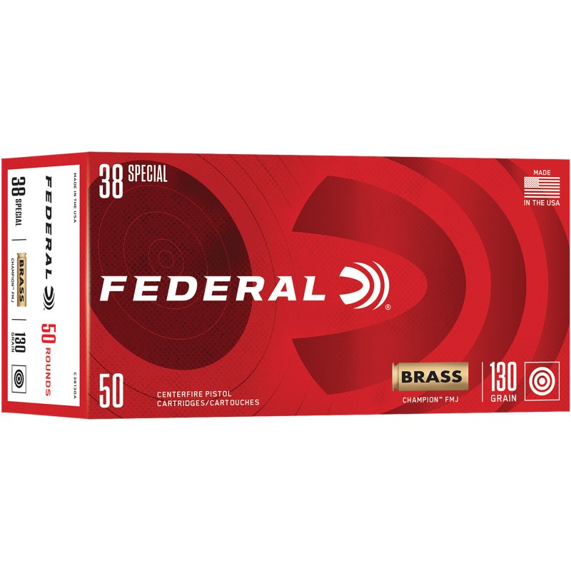 Federal C38130A   38 Special 130 gr Full Metal Jacket 50 Per Box 20 Case