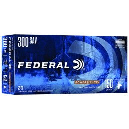 Federal 300A PowerShok  300 Savage 150 gr Jacketed Soft Point 20 Per Box 10 Case