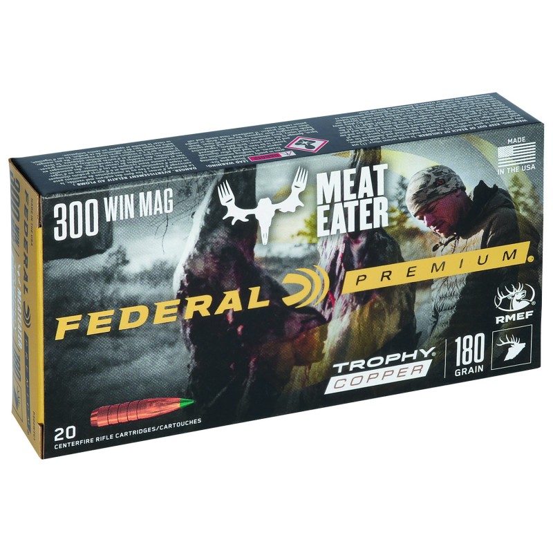 Federal P300WTC1 Premium  300 Win Mag 180 gr Trophy Copper 20 Per Box 10 Case