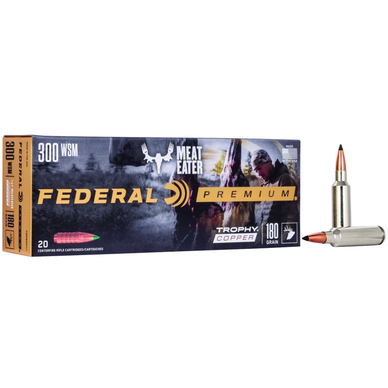 Federal P300WSMTC1 Premium  300 WSM 180 gr Trophy Copper 20 Per Box 10 Case