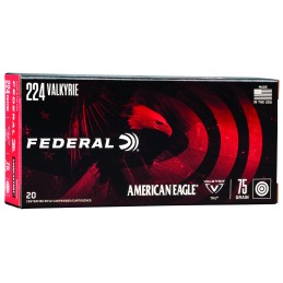 Federal AE224VLK1 American Eagle Rifle 224 Valkyrie 75 gr Full Metal Jacket 20 Per Box 10 Case