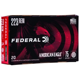 Federal AE223T75 American Eagle Rifle 223 Rem 75 gr Total Metal Jacket 20 Per Box 25 Case