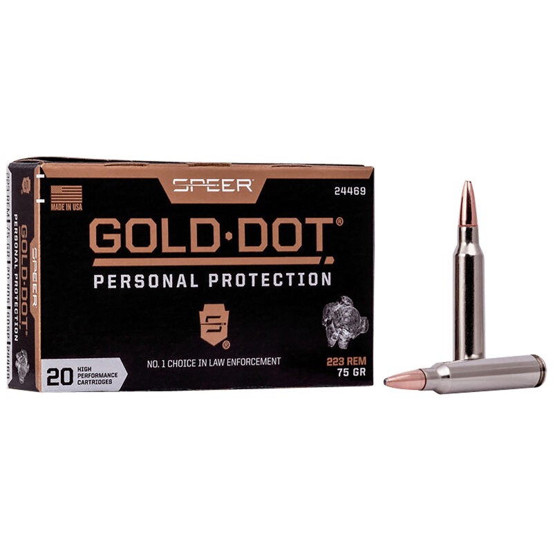 Speer 24469 Gold Dot Personal Protection 223 Rem 75 gr Soft Point 20 Per Box 10 Case