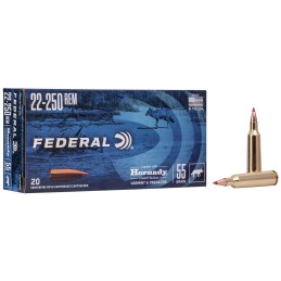 Federal V22250VM2 Varmint  Predator  22250 Rem 55 gr Hornady VMax 20 Per Box 10 Case