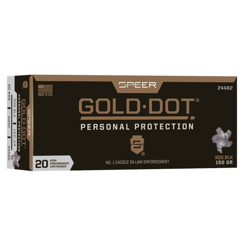 Speer 24462 Gold Dot Personal Protection 300 Blackout 150 gr Soft Point 20 Per Box 10 Case