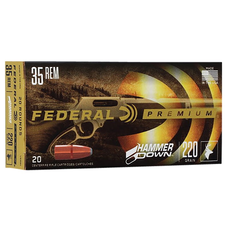 Federal LG35R1 Premium HammerDown 35 Rem 220 gr Bonded Hollow Point 20 Per Box 10 Case