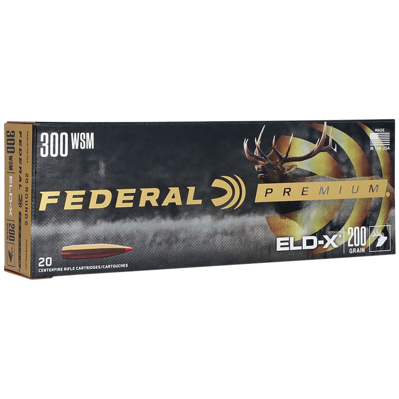 Federal P300WSMELDX1 Premium ELDX 300 WSM 200 gr Hornady ELD X 20 Per Box 10 Case