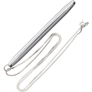 Chrome Bullet Pen w Neck Chain