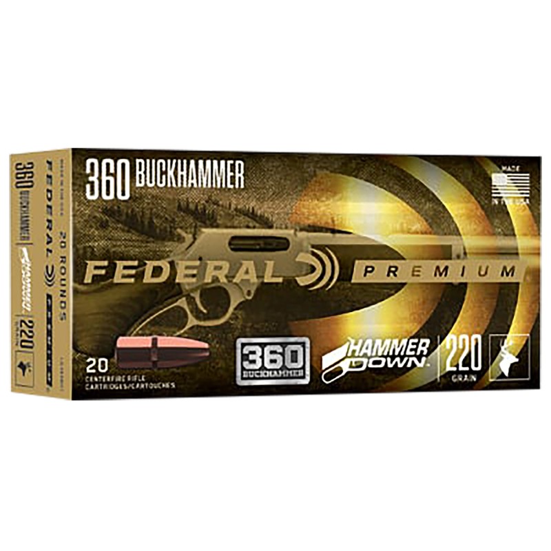 Federal LG360BH1 Premium HammerDown 360 Buckhammer 220 gr Soft Point 20 Per Box 10 Case