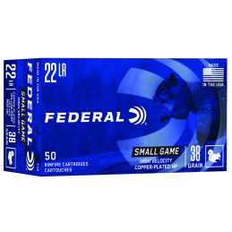 Federal 712 Small Game  Target High Velocity 22 LR 38 gr Copper Plated Hollow Point 50 Per Box 100 Case