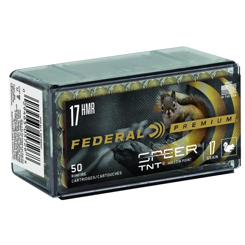 Federal P770 Premium Varmint  Predator 17 HMR 17 gr Speer TNT Jacketed Hollow Point 50 Per Box 60 Case