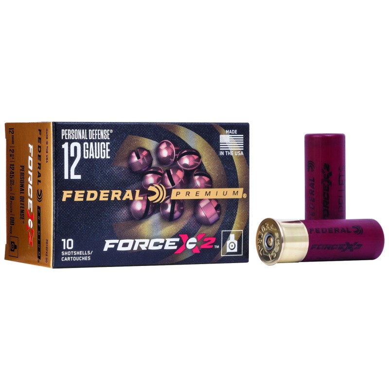 Federal PD12FX200 Premium Force X2 12 Gauge 2.75 9 Pellets 00 Buck Shot 10 Per Box 25 Case