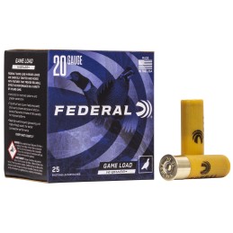 Federal H2046 GameShok High Brass 20 Gauge 2.75 1 oz 6 Shot 25 Per Box 10 Case