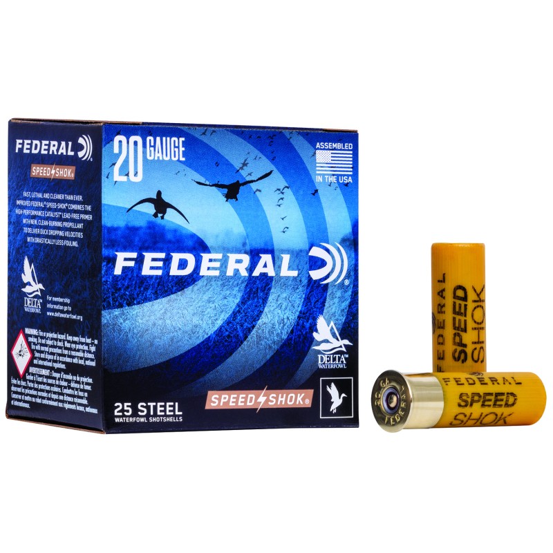 Federal WF2084 SpeedShok  20 Gauge 2.75 34 oz 4 Shot 25 Per Box 10 Case