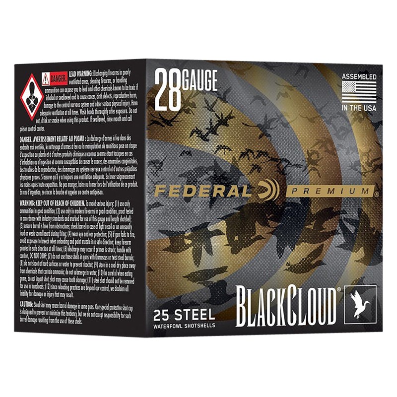 Federal PWBX2853 Black Cloud  28 Gauge 3 34 oz 3 Shot 25 Per Box 10 Case