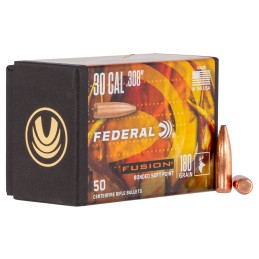 Federal FB308F4 Fusion Component  30 Cal .308 180 gr Fusion Soft Point 50 Per Box 4 Case