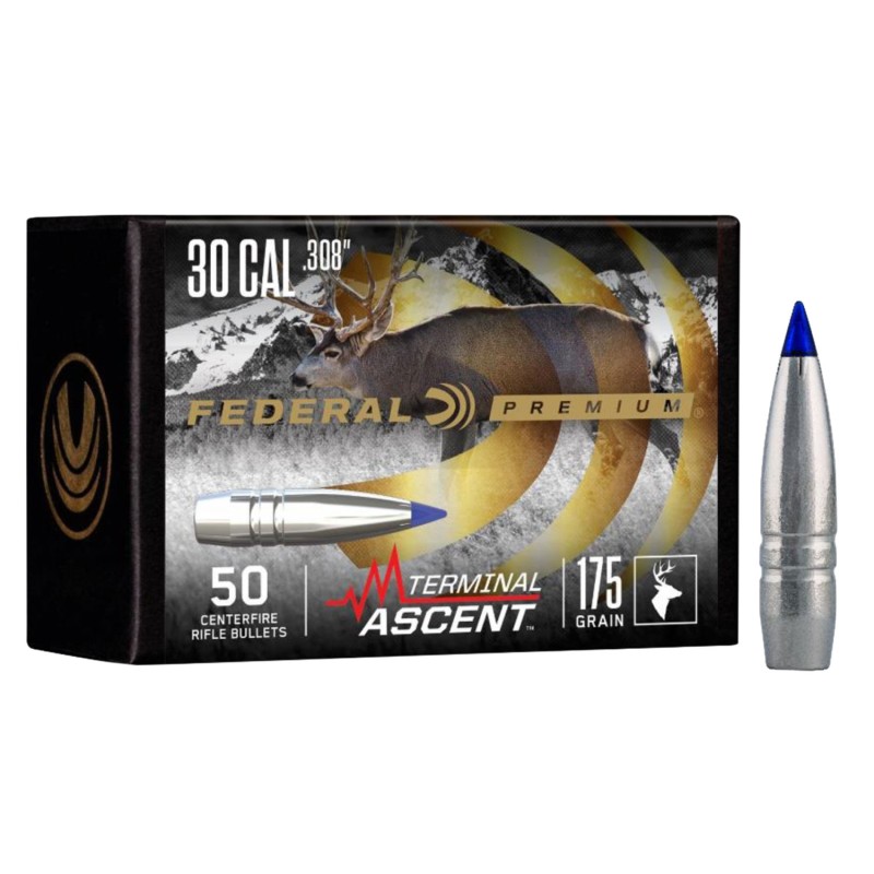 Federal PB308TA1 Premium Terminal Ascent Component 30 Cal .308 175 gr Terminal Ascent 50 Per Box 4 Case