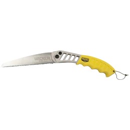 Wicked Tree Gear WTG007 Tough Utility  Folding Saw 7 High Carbon Steel BladeYellow Overmold Aluminum Handle