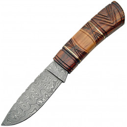 Fixed Blade Carved Wood Handle