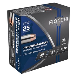 Fiocchi 40XTP25 Hyperformance  40 SW 155 gr Hornady XTP Hollow Point 25 Per Box 20 Case