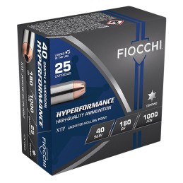 Fiocchi 40XTPB25 Hyperformance  40 SW 180 gr Hornady XTP Hollow Point 25 Per Box 20 Case