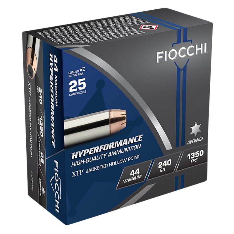 Fiocchi 44XTP25 Hyperformance  44 Rem Mag 240 gr Hornady XTP Hollow Point 25 Per Box 20 Case