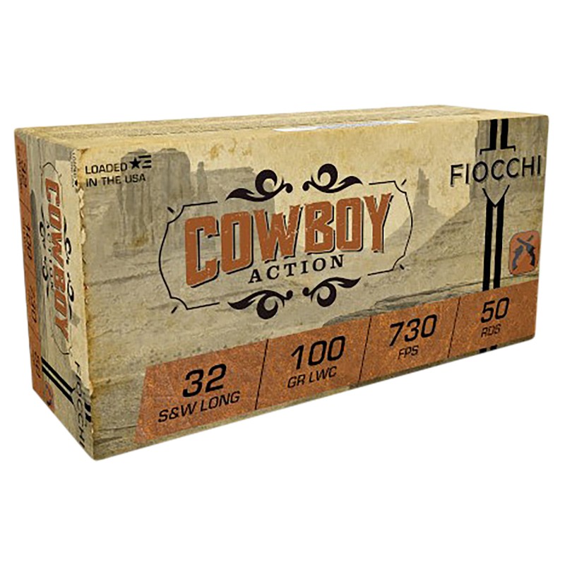 Fiocchi 32LA Cowboy Action  32 SW Long 100 gr Lead Wadcutter 50 Per Box 20 Case