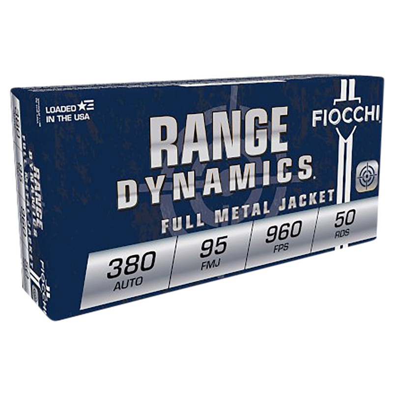 Fiocchi 380AP Range Dynamics  380 ACP 95 gr Full Metal Jacket 50 Per Box 20 Case