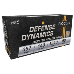 Fiocchi 357E Defense Dynamics  357 Mag 148 gr Jacket Hollow Point 50 Per Box 20 Case