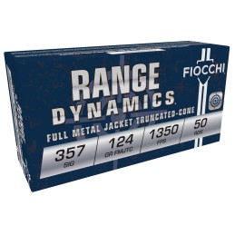 Fiocchi 357SIGAP Range Dynamics  357 Sig 124 gr Full Metal Jacket 50 Per Box 20 Case