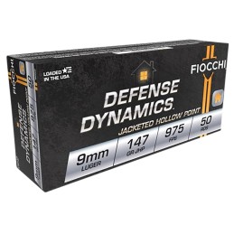 Fiocchi 9APDHP Defense Dynamics  9mm Luger 147 gr Jacketed Hollow Point 50 Per Box 20 Case