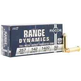 Fiocchi 357F Range Dynamics  357 Mag 142 gr Full Metal Jacket Truncated Cone 50 Per Box 20 Case