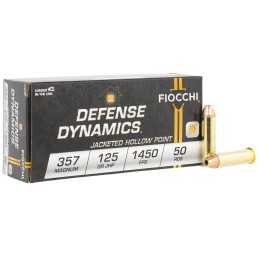 Fiocchi 357D Defense Dynamics  357 Mag 125 gr Jacket Hollow Point 50 Per Box 20 Case