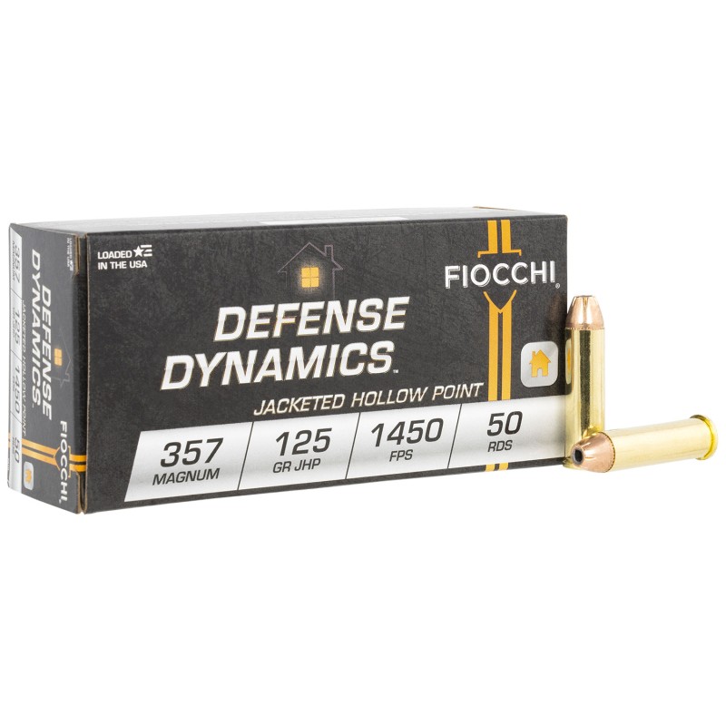 Fiocchi 357D Defense Dynamics  357 Mag 125 gr Jacket Hollow Point 50 Per Box 20 Case